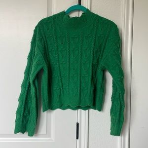 Green High Neck Sweater
